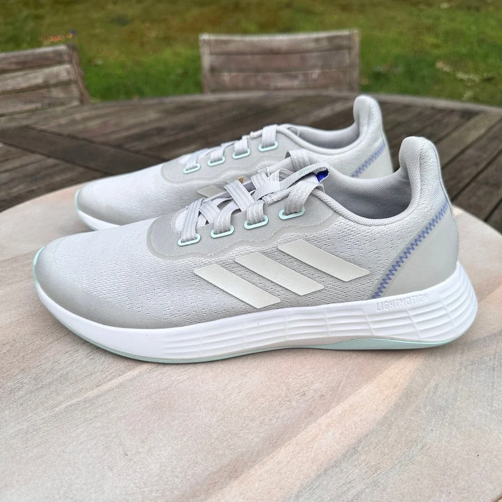 Adidas Women's QT Racer Sport Low Top Running Shoe Grey Mint Q46322 Size 9 - Picture 3 of 10